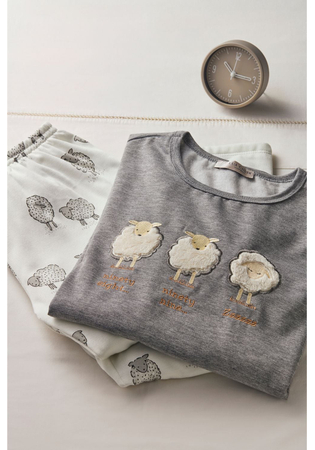 Pijama Feminino Longo Em Moletinho Ovelhinhas