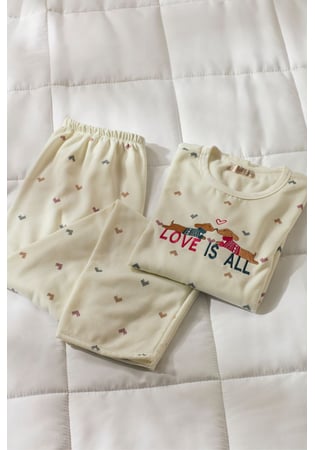 Pijama Feminino Longo Em Moletinho “love Is All”