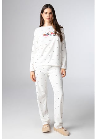 Pijama Feminino Longo Em Moletinho “love Is All”