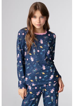 Pijama Infantil Feminino Astronauta