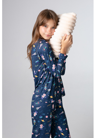 Pijama Infantil Feminino Astronauta