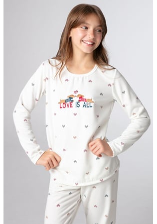 Pijama Infatil Feminino Capivara Coração
