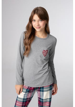 Pijama Infantil Femenino Xadrez Família