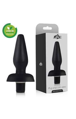 Plug Anal CÔnico com 12 Tipos de Vibração 14 x 4,5cm + Pilhas Adão E Eva