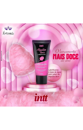 LUBRIFICANTE ÍNTIMO BEIJÁVEL ALGODÃO DOCE 50ML INTT