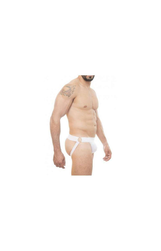 Cueca Jock Branca com Argolas 