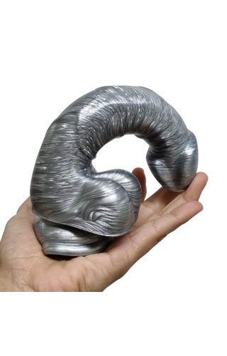 Pênis com Ventosa Justin Sider Silver 18 x 3,6cm