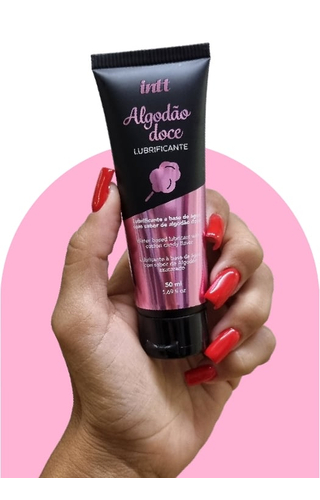 LUBRIFICANTE ÍNTIMO BEIJÁVEL ALGODÃO DOCE 50ML INTT