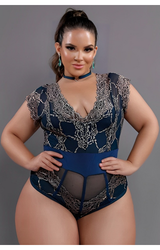 Body Luxo com Gargantilha Plus Size Dy Girl