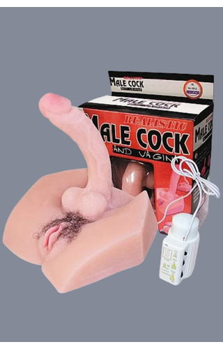 Hermafrodita Male Cock Pênis e Vagina em Cyber com Vibrador e Gemidos