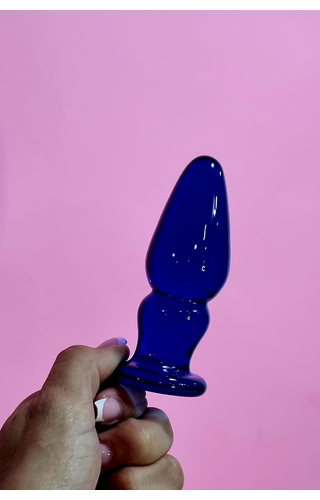 Plug anal de vidro Coleção Blue 10 x 3,7cm