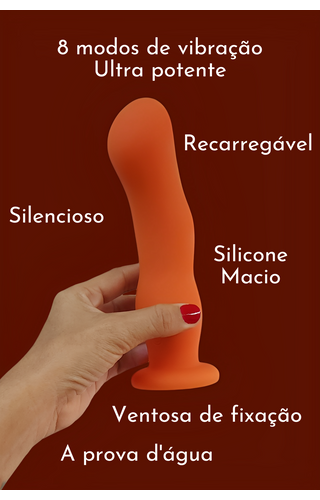 DILDO 8 VIBRAÇÕES COM VENTOSA 18 X 4,4CM DIDI