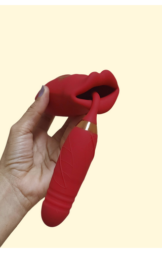 Vibrador boca vibratória vai e vem simulador sexo oral