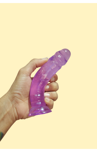 Dildo com ventosa em TPE translúcido 14,8 x 3cm