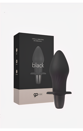 Plug com vibrador 10 Vibrações Recarregável Black 