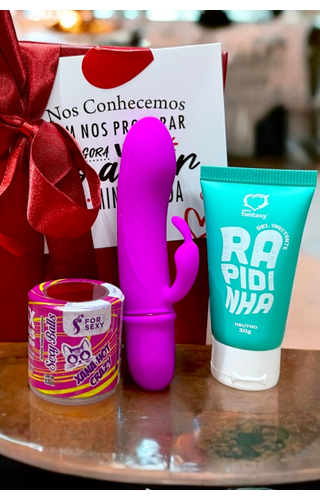 Kit Safadezinha Com Vibro, Lubrificante e Excitante