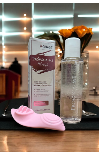 Kit Conectados com Vibro de Calcinha e óleo de Massagem