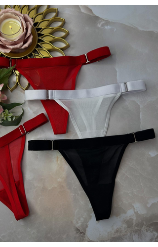 Calcinha com regulagem em Tule Kin