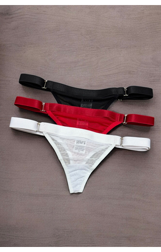Kit com 3 calcinhas em tule com regulagem