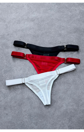 Kit com 3 calcinhas em tule com regulagem