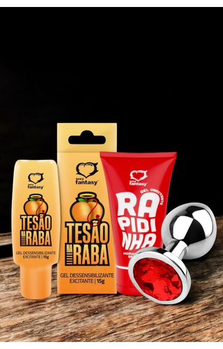 Kit plug Anal, Tesão na Raba e Lubrificante