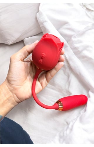 Vibrador e Sugador com Vai e Vem Flower