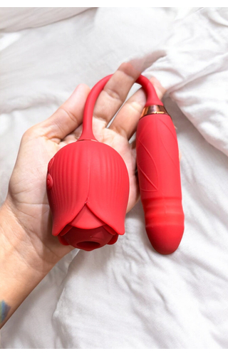 Vibrador e Sugador com Vai e Vem Flower