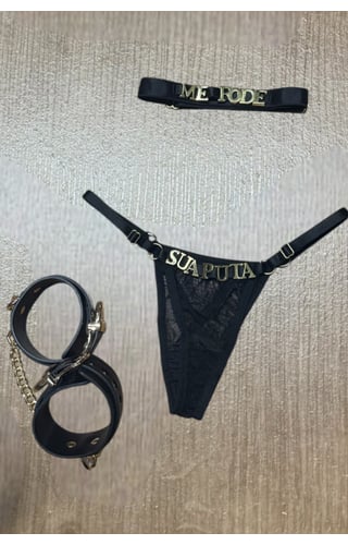 Kit Algema, Calcinha e gargantilha 