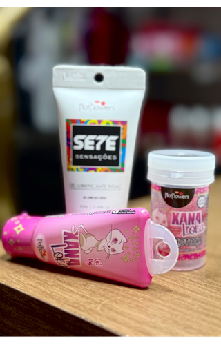 Kit Gel Sete Sensações Anal , Xana Loka Gel e Xana Loka Ball