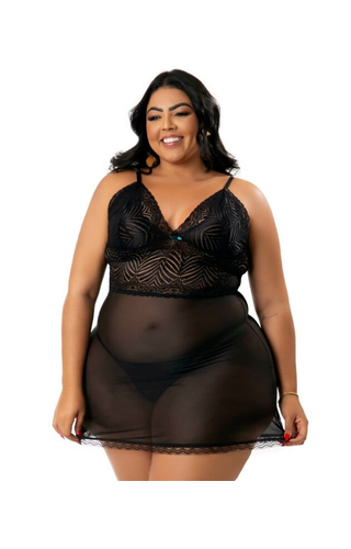 CAMISOLA SEXY PLUS SIZE + CALCINHA 