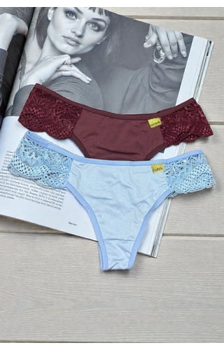 Kit com 2 calcinhas em Poliamida Juh