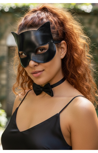 Kit de Máscara e Gravatinha Gata