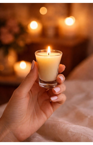 Kit Noivos vela de massagem, Venda e Gel térmico 