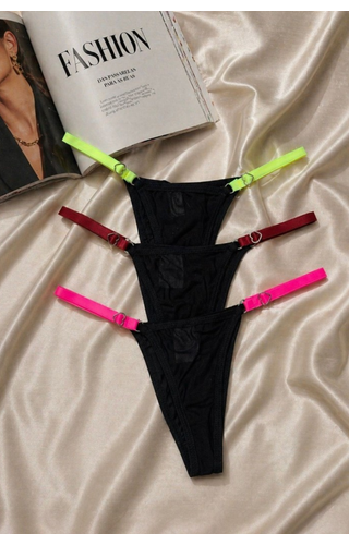 Kit com 3 calcinhas BLACK IN LOVE