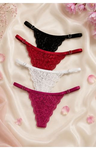 Kit com 4 calcinhas de rendinha Zoe