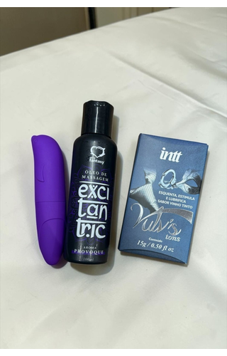 Kit óleo de Massagem, Vibrador e Excitante 50 Tons