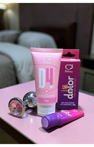 Kit Sexo Anal com Plug, Lubrificante e Anestésico