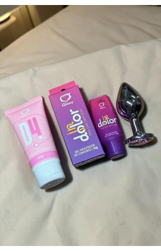 Kit Sexo Anal com Plug, Lubrificante e Anestésico