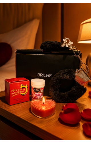 Kit Presente Sexy, Algemas, Bolinhas e Vela de Massagem