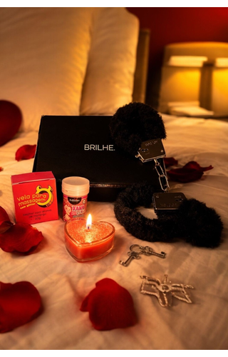 Kit Presente Sexy, Algemas, Bolinhas e Vela de Massagem