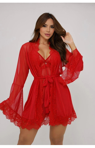 Kit Robe e Camisola Luxo La Belle 