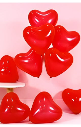 Balão formato de coração para decoração 25 unidades 