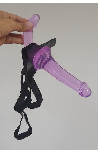  Pink Jelly Pênis Duplo com Cinta Strapless