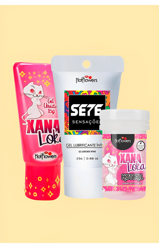 Kit Gel Sete Sensações Anal , Xana Loka Gel e Xana Loka Ball