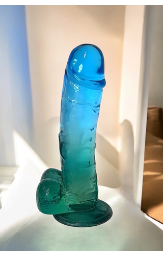 Dildo Cristal com ventosa 18 x3,7cm Luck