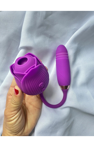 Vibrador e Sugador com Vai e Vem Flower