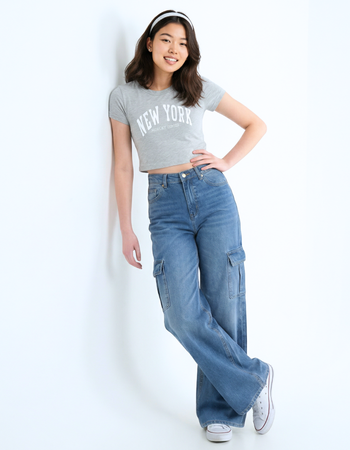 Calça Jeans Pantalona cargo