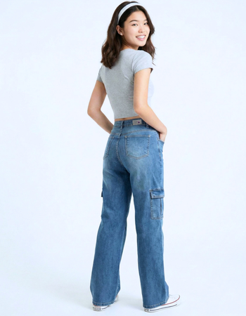 Calça Jeans Pantalona cargo