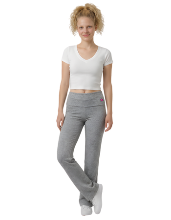 Calça de Ribana cós dobrado