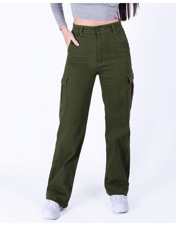 Calça Wide Leg Jeans Cargo Feminina Badcat - Compre Agora